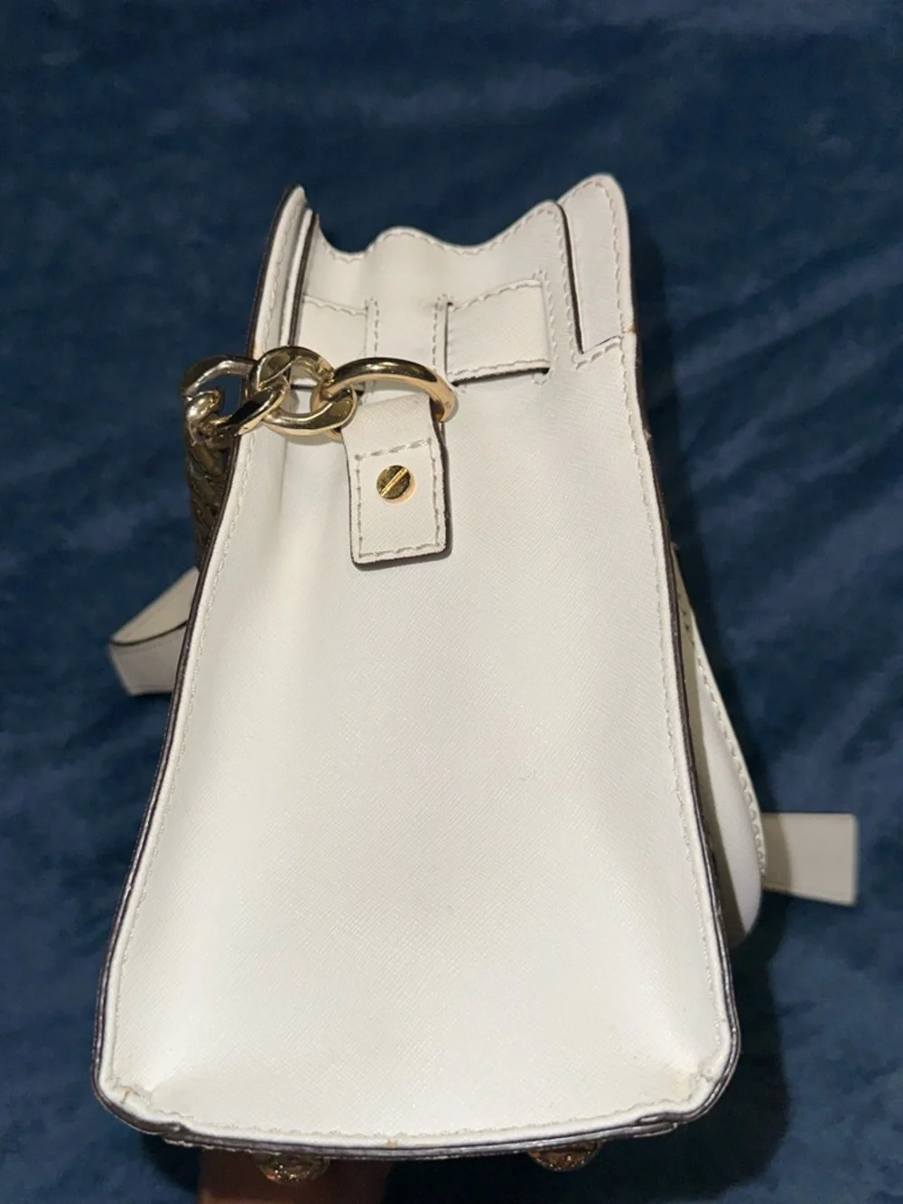 Michael Kors Cream Saffiano Leather Satchel with Gold Hardware - Picture 6 of 13